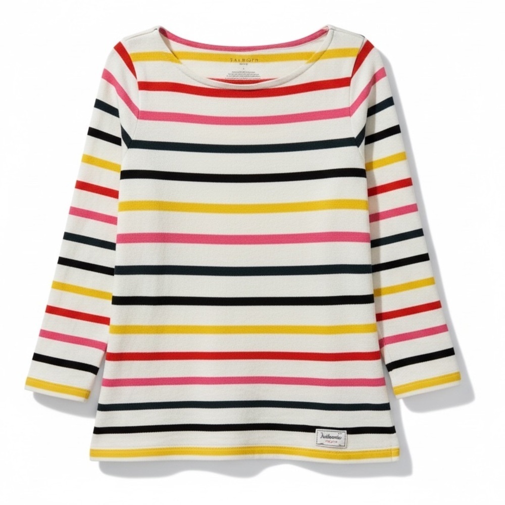 Talbots 100% Cotton Multicolor Horizontal Striped Long Sleeve Shirt